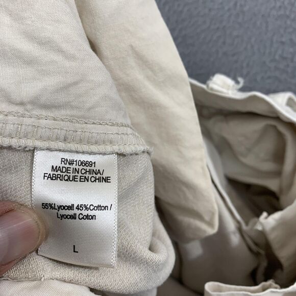 YFB Young Fabulous & Broke Cargo Pants Womens Large Beige Elastic Waist Utility - Picture 12 of 16